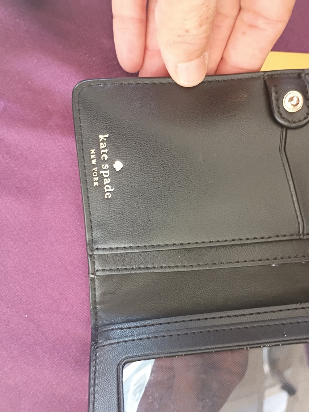 kate spade black leather wallet - Picture 8 of 10